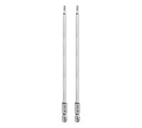 sourcing map 2pcs T10 Torx Bit 1/4" Hex Shank 6" Long S2 Steel Magnetic Tamper Resistant Star Bits Torx Head with Hole Industrial Grade for Driver Drill Bits Remove Fastening Screws