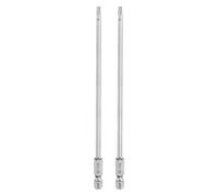 sourcing map 2pcs T15 Torx Bit 1/4" Hex Shank 6" Long S2 Steel Magnetic Tamper Resistant Star Bits Torx Head with Hole Industrial Grade for Driver Drill Bits Remove Fastening Screws