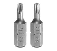 sourcing map 2pcs T15 Torx Screwdriver Bit 1/4" Hex Shank 25mm/1" Length S2 Steel Star 6 Point Head Hex Security Screw Driver Bits with Hole for Impact Electric Screw Driver Power Tools, Grey