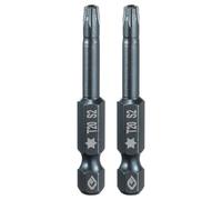 sourcing map 2pcs T20 Torx Screwdriver Bit 1/4" Hex Shank 2" Long S2 Steel Magnetic 6 Point Screw Driver Bits Industrial Grade Tamper Proof Star Drill Bits with Hole Torx Head
