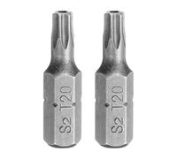 sourcing map 2pcs T20 Torx Screwdriver Bit 1/4" Hex Shank 25mm/1" Length S2 Steel Star 6 Point Head Hex Security Screw Driver Bits with Hole for Impact Electric Screw Driver Power Tools, Grey