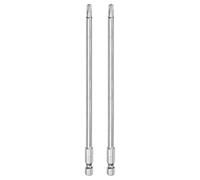 sourcing map 2pcs T25 Security Torx Bit 1/4" Hex Shank 6" Long S2 Steel Magnetic Tamper Resistant Star Bits Screwdriver Torx Head with Hole for Driver Drill Bits Remove Fastening Screws