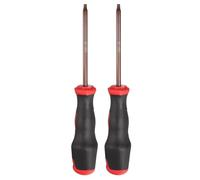 sourcing map 2pcs T25 Torx Screwdriver 8.66" Magnetic Screwdrivers 4.72" Heat-Treated S2 Alloy Steel with Ergonomic Handle for DIY Repairing, Red Brown