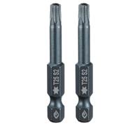 sourcing map 2pcs T25 Torx Screwdriver Bit 1/4" Hex Shank 2" Long S2 Steel Magnetic 6 Point Screw Driver Bits Industrial Grade Tamper Proof Star Drill Bits with Hole Torx Head