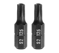 sourcing map 2pcs T25 Torx Screwdriver Bit 1/4" Hex Shank 25mm/1" Length S2 Steel Star 6 Point Head Hex Security Screw Driver Bits with Hole for Impact Electric Screw Driver Power Tools, Black