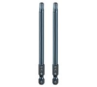 sourcing map 2pcs T30 Torx Screwdriver Bit 1/4" Hex Shank 4" Long S2 Steel Magnetic 6 Point Screw Driver Bits Industrial Grade Tamper Proof Star Drill Bits with Hole Torx Head