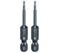sourcing map 2pcs T6 Torx Screwdriver Bit 1/4" Hex Shank 2" Long S2 Steel Magnetic 6 Point Screw Driver Bits Industrial Grade Tamper Proof Star Drill Bits with Hole Torx Head
