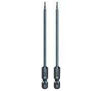 sourcing map 2pcs T6 Torx Screwdriver Bit 1/4" Hex Shank 4" Long S2 Steel Magnetic 6 Point Screw Driver Bits Industrial Grade Tamper Proof Star Drill Bits with Hole Torx Head