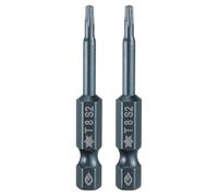 sourcing map 2pcs T8 Torx Screwdriver Bit 1/4" Hex Shank 2" Long S2 Steel Magnetic 6 Point Screw Driver Bits Industrial Grade Tamper Proof Star Drill Bits with Hole Torx Head