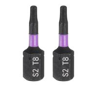 sourcing map 2pcs T8 Torx Screwdriver Bit 1/4" Hex Shank 25mm/1" Length Magnetic Star 6 Point Head Hex Bits S2 Steel Screw Driver Bit Industrial Grade Electric Drill Bits