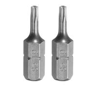 sourcing map 2pcs T9 Torx Screwdriver Bit 1/4" Hex Shank 25mm/1" Length S2 Steel Star 6 Point Head Hex Security Screw Driver Bits with Hole for Impact Electric Screw Driver Power Tools, Grey