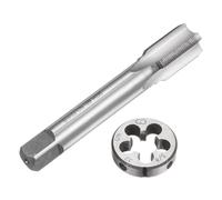 sourcing map 2pcs Tap and Die Set, 5/8-32 UNS Thread Tap & Round Die, Tapping Threading Tool Tap & Die Kit for Nut Screw Bolt Thread Repair
