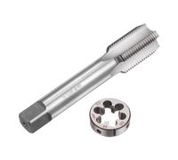 sourcing map 2pcs Tap and Die Set, 7/8-14 UNF Thread Tap & Round Die, Tapping Threading Tool Tap & Die Kit for Nut Screw Bolt Thread Repair
