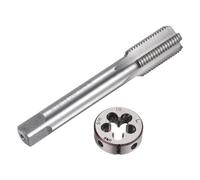 sourcing map 2pcs Tap and Die Set, 9/16-18 UNF Left Hand Thread Tap & Round Die, Tapping Threading Tool Tap & Die Kit for Nut Screw Bolt Thread Repair
