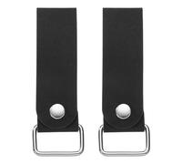 sourcing map 2pcs Tape Measure Holder 4.8" Leather Tape Measure Holder for Regular Casual Belts and Work Tool Belts, Black