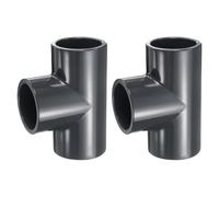 sourcing map 2pcs Tee PVC Fitting 1-1/2" 3 Way Connector Furniture Build Grade Pipe Coupling Elbow Fittings for Sewer Plumbing Drain Pipe Water Supplies Build Garden