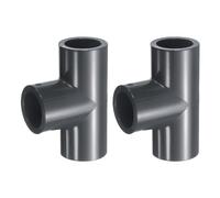 sourcing map 2pcs Tee PVC Fitting 1/2" 3 Way Connector Furniture Build Grade Pipe Coupling Elbow Fittings for Sewer Plumbing Drain Pipe Water Supplies Build Garden