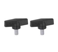 sourcing map 2pcs Tee Wing Knobs M10 x 16mm Metric Male Threaded Stud 55mm T Head Plastic Knob Handles Thumb Screws Hand Clamping Tightening Knob Grip Thumbscrew, Black