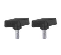 sourcing map 2pcs Tee Wing Knobs M10 x 20mm Metric Male Threaded Stud 55mm T Head Plastic Knob Handles Thumb Screws Hand Clamping Tightening Knob Grip Thumbscrew, Black