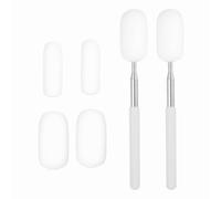 sourcing map 2Pcs Telescoping Sponge Stick for Pottery, 27 Inch Length Detachable Pottery Sponges Tools with 6 Detachable Heads for Clay Shaping & Clean Up Excess Water, White