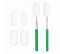 sourcing map 2Pcs Telescoping Sponge Stick for Pottery, 27 Inch Length Detachable Pottery Sponges Tools with 6 Detachable Heads for Clay Shaping & Clean Up Excess Water, Green/White