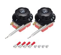 sourcing map 2pcs Temperature Control Switch 250V, 16A 30-110°C Capillary Thermostat Temperature Control Switch for Oven Fryers Refrigerator Heaters