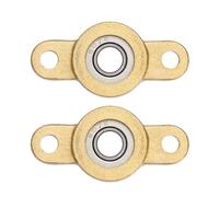 sourcing map 2Pcs TF07 Pillow Block Bearings for 7mm Diameter Shaft, Self Aligning 2-Bolt Flange Bearing, Copper Housing, (ABEC 3)