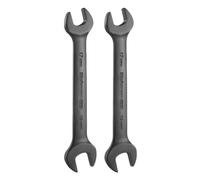 sourcing map 2pcs Thick Double Open End Wrench 17mm x 19mm Metric Dual Open Ended Spanner Flat Head Wrench for Automotive Repair Furniture Assembly, Black