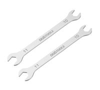 sourcing map 2pcs Thin Open End Wrench 10mm x 11mm Metric Sandblasting Plated 3cr13 Stainless Steel, Double Ended Slim Spanner for Household Maintenance and General Repairs