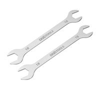 sourcing map 2pcs Thin Open End Wrench 16mm x 18mm Metric Sandblasting Plated 3cr13 Stainless Steel, Double Ended Slim Spanner for Household Maintenance and General Repairs