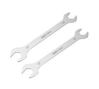 sourcing map 2pcs Thin Open End Wrench 24mm x 27mm Metric Sandblasting Plated 3cr13 Stainless Steel, Double Ended Slim Spanner for Household Maintenance and General Repairs