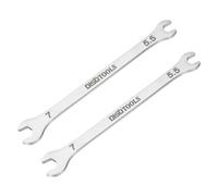 sourcing map 2pcs Thin Open End Wrench 5.5mm x 7mm Metric Sandblasting Plated 3cr13 Stainless Steel, Double Ended Slim Spanner for Household Maintenance and General Repairs