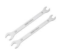 sourcing map 2pcs Thin Open End Wrench 8mm x 10mm Metric Sandblasting Plated 3cr13 Stainless Steel, Double Ended Slim Spanner for Household Maintenance and General Repairs