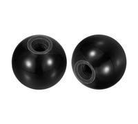 sourcing map 2Pcs Threaded Ball Knobs, M8 Female Thread Phenolic Thermoset Ball Knob 32mm Dia Round Operation Ball Handles for Machine Lever Handle, Black