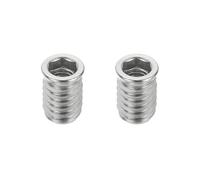 sourcing map 2Pcs Threaded Inserts Nuts, M8x20mm Hex Socket Drive Nut Inserts for Wood - 304 Stainless Steel Screws Furniture Screw in Nuts Bolt Fastener Connector Wood