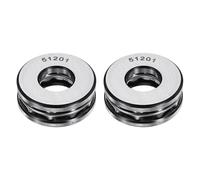 sourcing map 2Pcs Thrust Ball Bearings, 12mm Bore 28mm OD 11mm Thick 51201 Single Row Roller, Chrome Steel Axial Ball Bearing, ABEC5