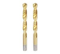 sourcing map 2pcs Titanium Twist Drill Bit 1/2" Drilling Dia High Speed Steel Drills for Hardened Metal, Stainless Steel, Cast Iron, Wood, Plastic