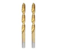 sourcing map 2pcs Titanium Twist Drill Bit 25/64" Drilling Dia High Speed Steel Drills for Hardened Metal, Stainless Steel, Cast Iron, Wood, Plastic