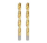 sourcing map 2pcs Titanium Twist Drill Bit 27/64" Drilling Dia High Speed Steel Drills for Hardened Metal, Stainless Steel, Cast Iron, Wood, Plastic