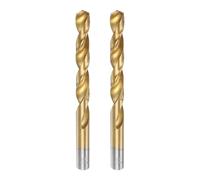 sourcing map 2pcs Titanium Twist Drill Bit 29/64" Drilling Dia High Speed Steel Drills for Hardened Metal, Stainless Steel, Cast Iron, Wood, Plastic