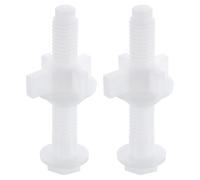 sourcing map 2Pcs Toilet Seat Hinges Screws, White Universal Plastic Toilet Seat Hinge Bolt Screw with Nuts and Washers for Fixing the Top Toilet Seat