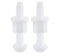 sourcing map 2Pcs Toilet Seat Hinges Screws, White Universal Plastic Toilet Seat Hinge Bolt Screws with Nuts and Washers for Fixing the Top Toilet Seat
