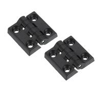 sourcing map 2Pcs Torque Hinge, 50x50x10mm Nylon Adjustable Position Control Hinges, Self-Closing Door Hinges with 7mm Hole for Electronics Box Wooden Furniture Cabinet Hardware, Black