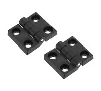 sourcing map 2Pcs Torque Hinge, 60x50x10mm Nylon Adjustable Position Control Hinges, Self-Closing Door Hinges with 9mm Hole for Electronics Box Wooden Furniture Cabinet Hardware, Black