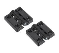 sourcing map 2Pcs Torque Hinge, 65x65x13mm Nylon Adjustable Position Control Hinges, Door Hinges with 7mm Hole for Electronics Box Wooden Furniture Cabinet Hardware, Black