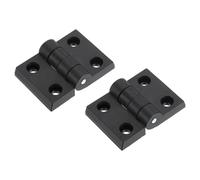 sourcing map 2Pcs Torque Hinge, 71x50x9mm Nylon Adjustable Position Control Hinges, Self-Closing Door Hinges with 6mm Hole for Electronics Box Wooden Furniture Cabinet Hardware, Black