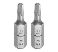 sourcing map 2pcs Torx Screwdriver Bit 1/4" Hex Shank T15 Head 1" Length S2 Steel 6 Point Security Drill Bits for Repair Work Electric Screw Driver