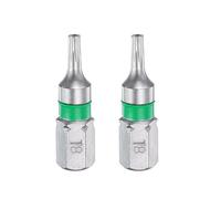 sourcing map 2pcs Torx Screwdriver Bit T8H 1/4" Hex Shank 25mm/1" Length Magnetic Star 6 Point Head Hex Bits S2 Steel Electric Screw Driver Bit with Hole Torx Head