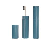 sourcing map 2Pcs Travel Toothbrush Case, 7.8x1.65" Portable Travel Toothbrush Holder with Coarse Grain, Plastic Toothpaste Container for Bathroom, Gym, Business Trip, Camping, Blue