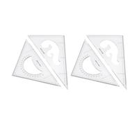 sourcing map 2pcs Triangle Ruler Set 14" 35cm PP Clear Scale Hollow Ruler 30/60 and 35/90 Degree for Drafting Quilting Drawing Drafting Tool Classroom Office